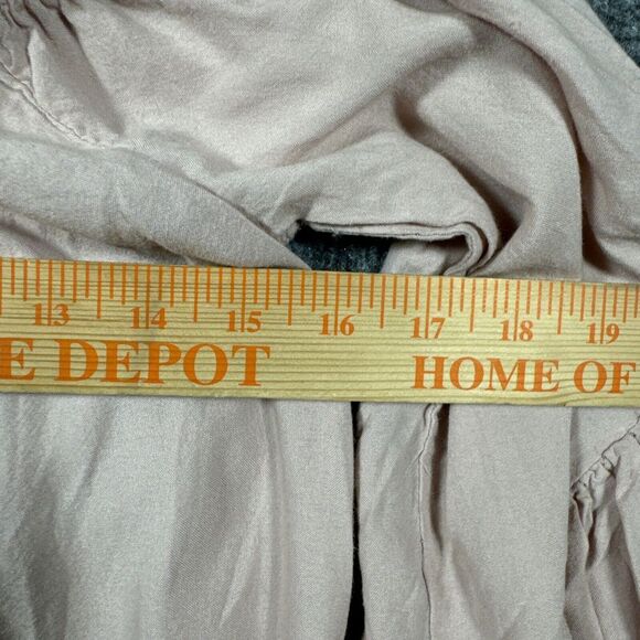 Feathers Women Med Boho Cottagecore Flare Sleeve‎ Curved Hem Blouse Embroidered - Picture 5 of 6